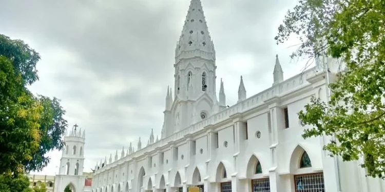 Basilica of Our Lady of Lourdes, Poondi, Tamilnadu, India